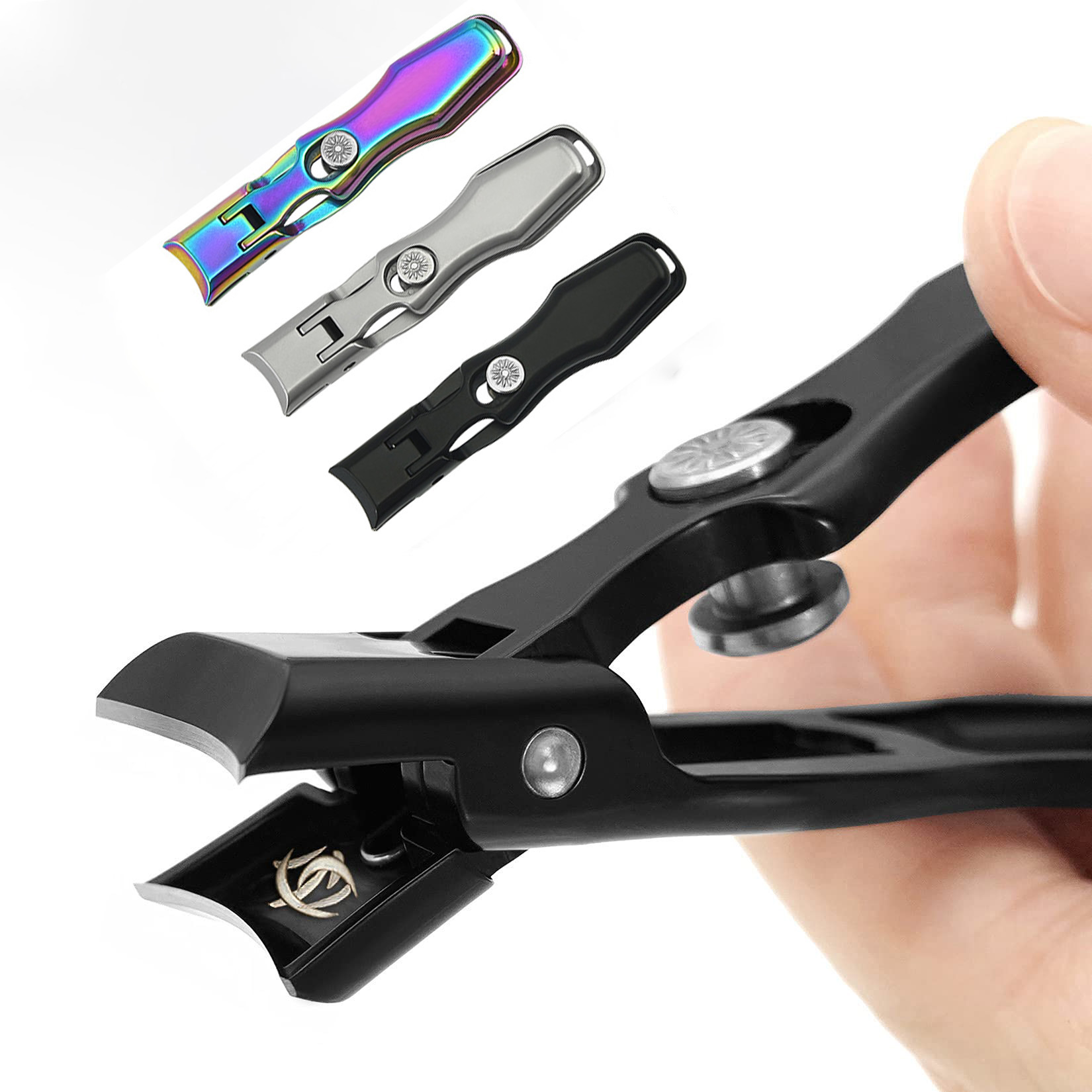 Custom Logo Nails Clippers Wide Jaw Nail Cutter Sets Heavy Duty Fingernail Manicure Tool Trimmer for thick nail with Catcher