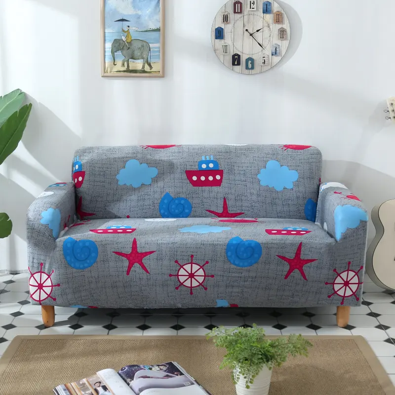 Cheap Spandex Printed Sofa Cover Set Stretch Elastic Couch Cover Slipcover Furniture Protector For Living Room Pets Sofa
