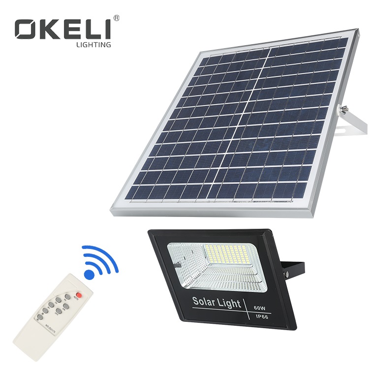 OKELI, высокомощный алюминиевый SMD IP65 водонепроницаемый наружный светодиодный солнечный прожектор 30 60 100 200 Вт
