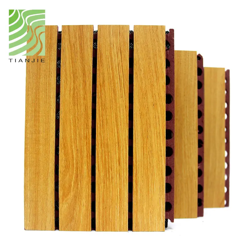 Tianjie Acoustic panels Factory Grooved wooden panel sound blue sky acoustic ceiling