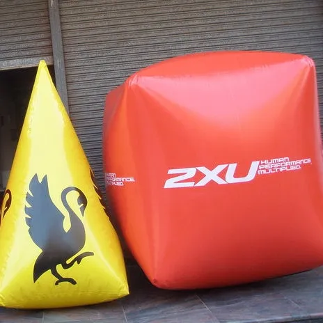 Customized Inflatable Swim Buoy With Logo, Inflatable Square Buoy, Water Floating Cube Buoy Water Event Inflatable Marker