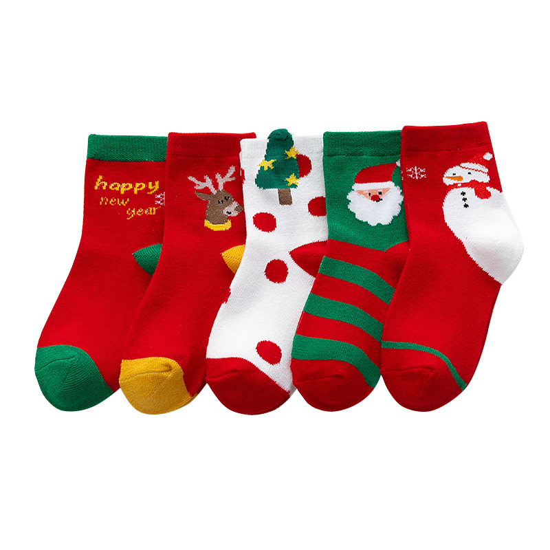 High quality 2021 Christmas comfortable unisex children socks 100% cotton soft eco-friendly casual kids socks for 1-12 years