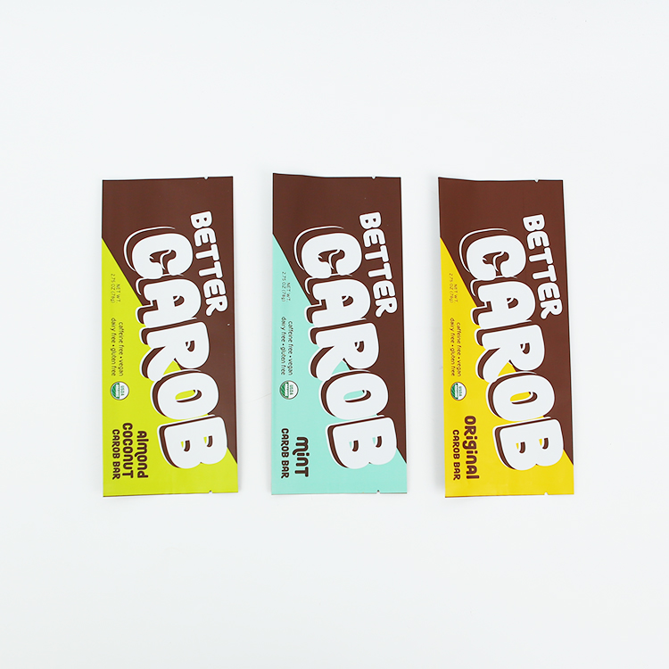 Custom Printed Biodegradable Cookie Candy Center Seal Whey Protein Bar Wrapper Packaging