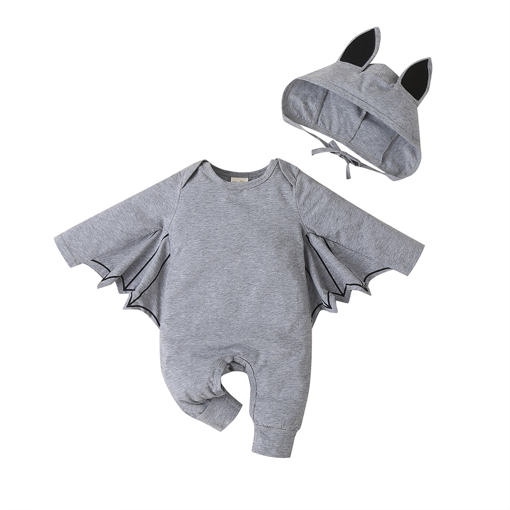 Hot sale Baby Halloween Costume Jack Pumpkin Snap Button Romperbaby halloween costume Bat set