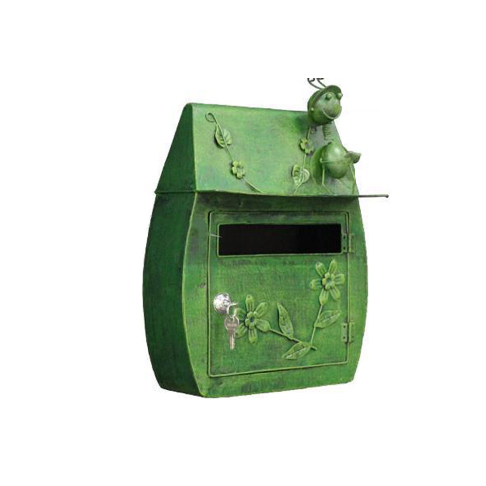 Retro wall mounted mailbox Pastoral style letter box Iron insect outdoor mailbox Gardening supplies