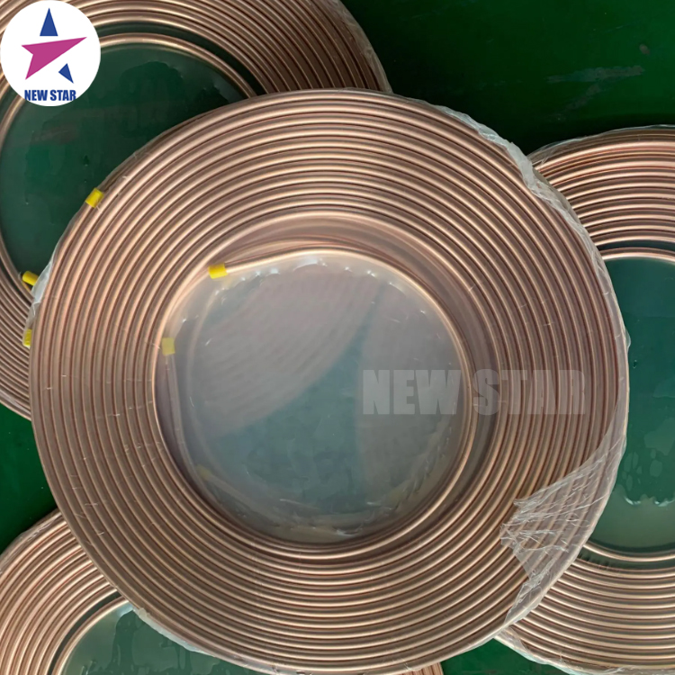 Труба из чистой меди ASTM B280 1/4 1/2 3/4 5/16 дюйма, катушка из меди для охлаждения