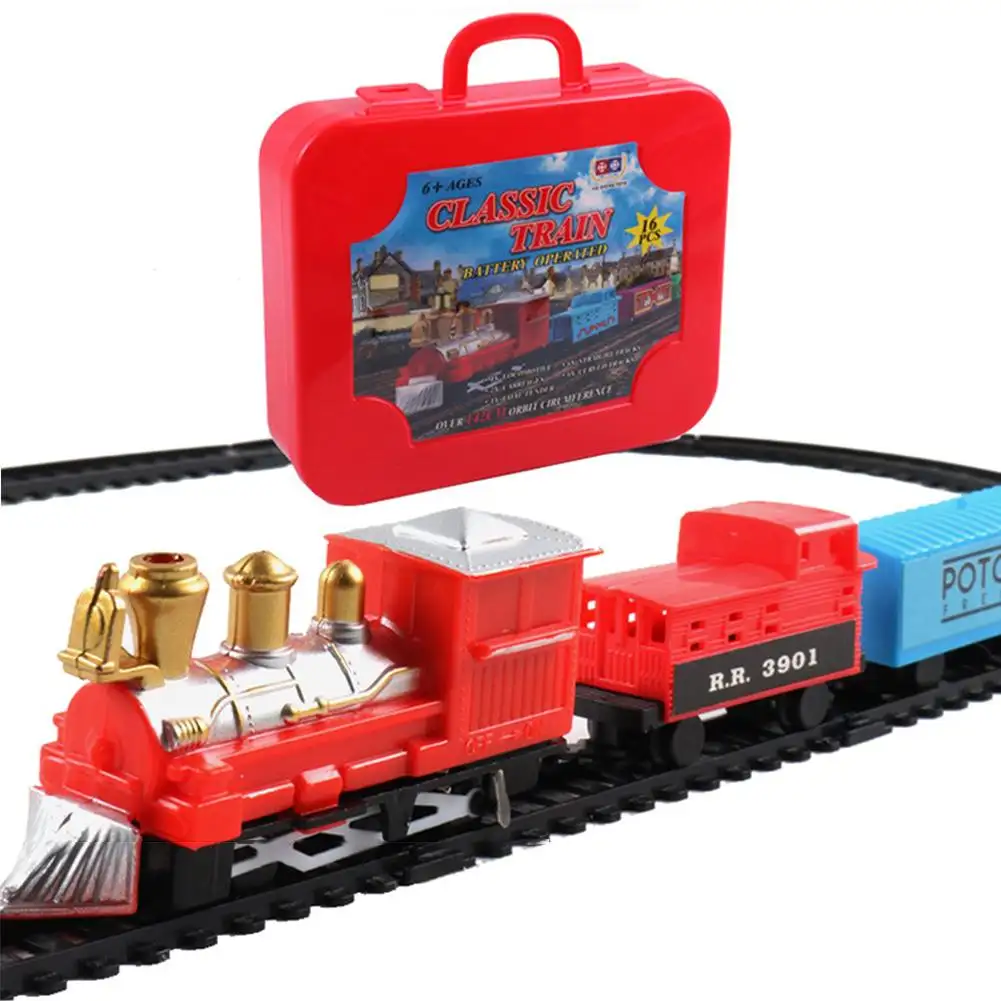 Детский Электрический Железнодорожный поезд, набор железнодорожных поездов, игрушки для строительства гоночных дорог, игрушки для строительства, отличные рождественские подарки, игрушки