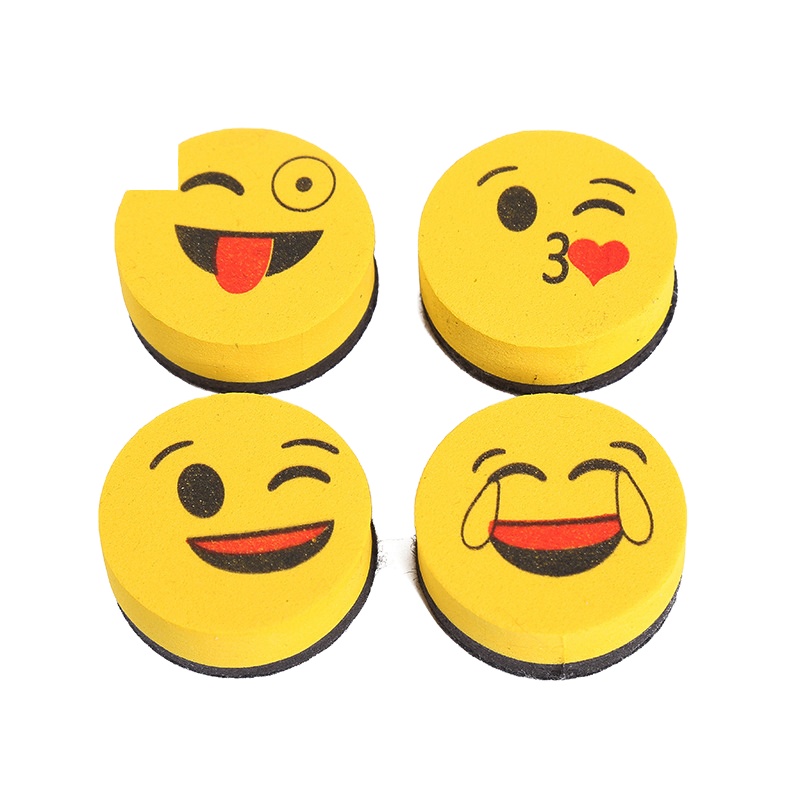 smile face cartoon whiteboard eraser magnetism EVA eraser