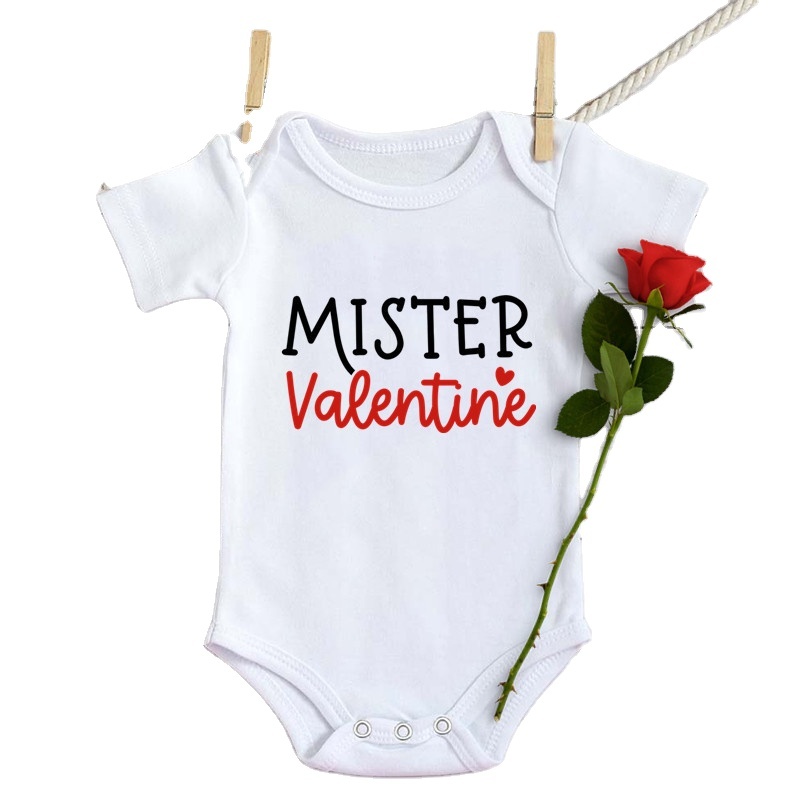Valentines Day Unisex Baby Romper Infant Toddle Boy Clothes 100%Combed Cotton Print One Piece Oniese Outfit