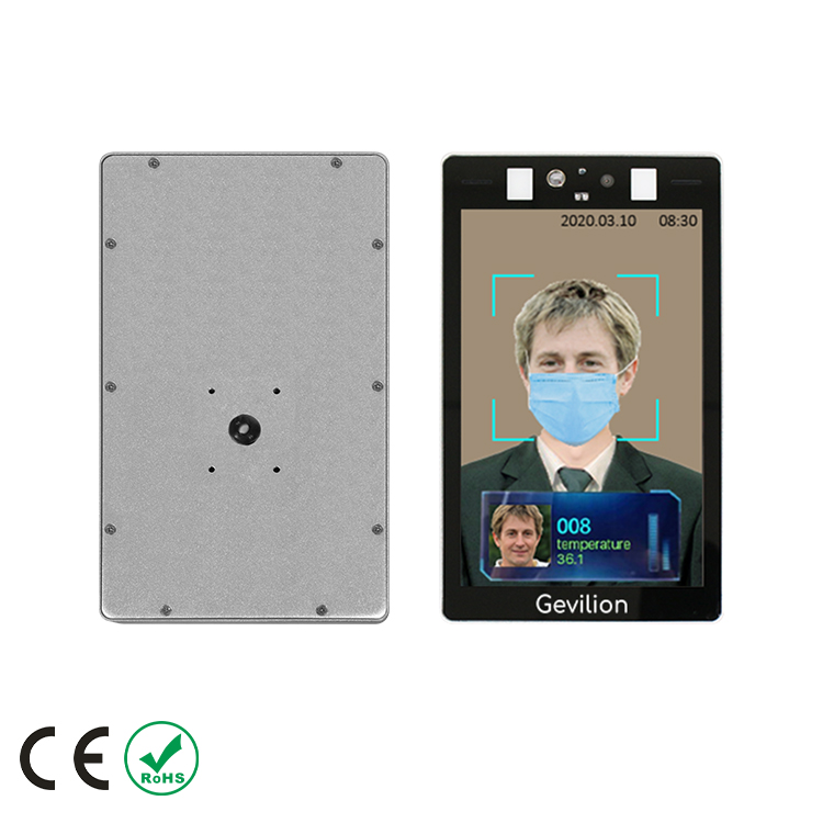 Built-in Camera Gevilion Automatic Face Recognition Body Temperature Scanner Door Access System