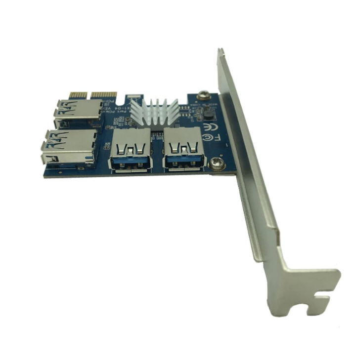Лидер продаж, Райзер-карта PCIE PCI-E PCI Express, от 1x до 16x1 до 4, слот USB 3,0, усилитель, концентратор, адаптер для устройств майнинга биткоинов, майнинга BTC
