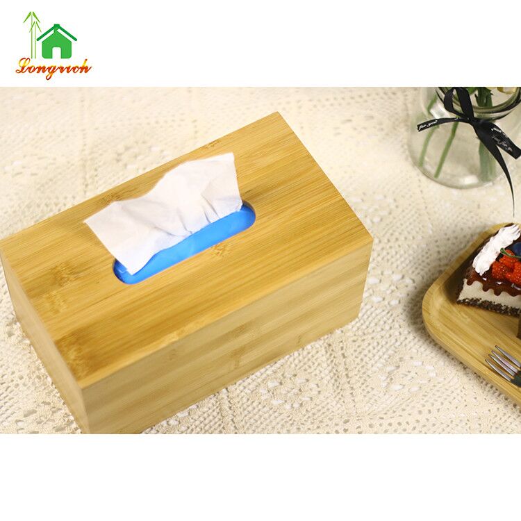 natural Bamboo Tissue Cover for Bathroom Dining Table Bedroom Office Tissue Box