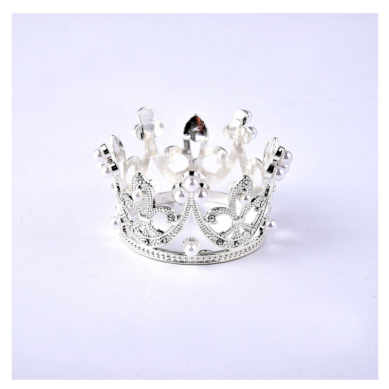 Baby party decorations party supplies cheap cake decorations gold tiara Birthday Cake rhinestone pearl crown