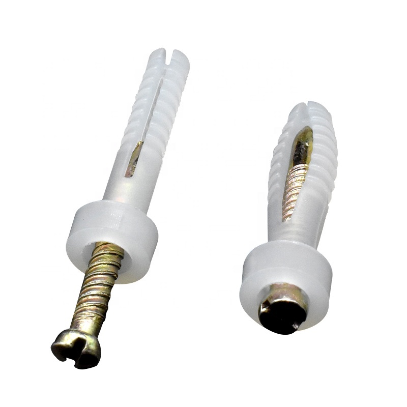 Good Quality Round head fixing nail wall plug Plastic Expansion Anchor With Screw Full Size pa material
