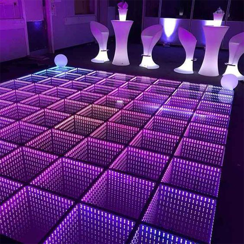 LED luminous 3D mirrordance floor DMX512 external control nightclub bar stage abyss floor tile lamp