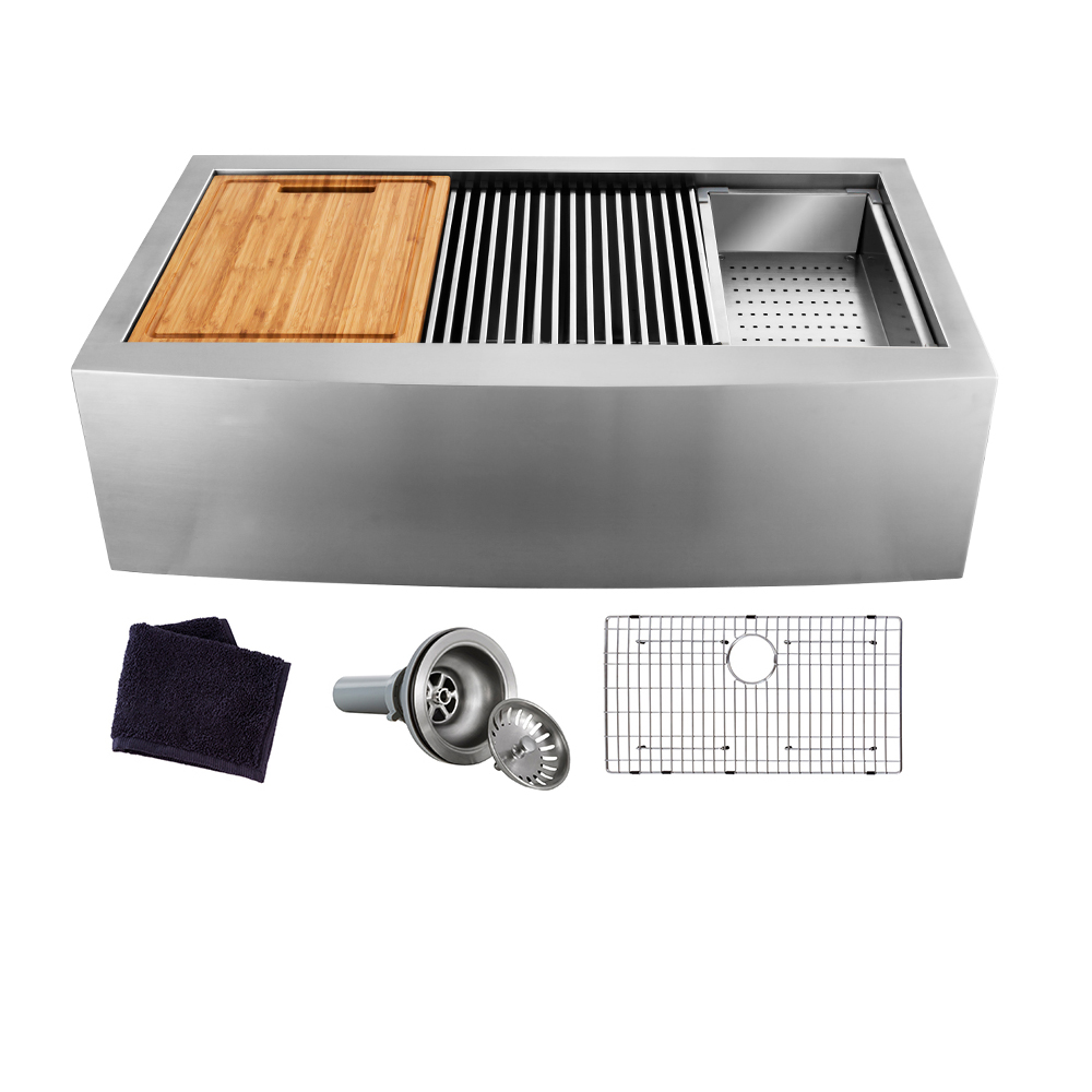 Farmhouse sink Customized Single Bowl Undermount 18Gauge Handmade Large Size 33 Inches Stainless Steel Apron Kitchen Sink
