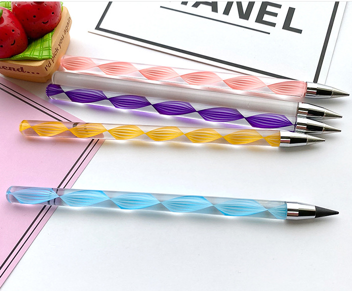 New Design Acrylic Multi-color Dazzle Hot Selling Writing Smoothly Forever Pencil No Ink Required No Cutting Pencil For School