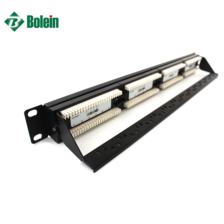 Bolein 19 ''оптом дешево BNC RJ45 1U 24 порта Cat6A UTP серверная стойка Keystone патч-панель