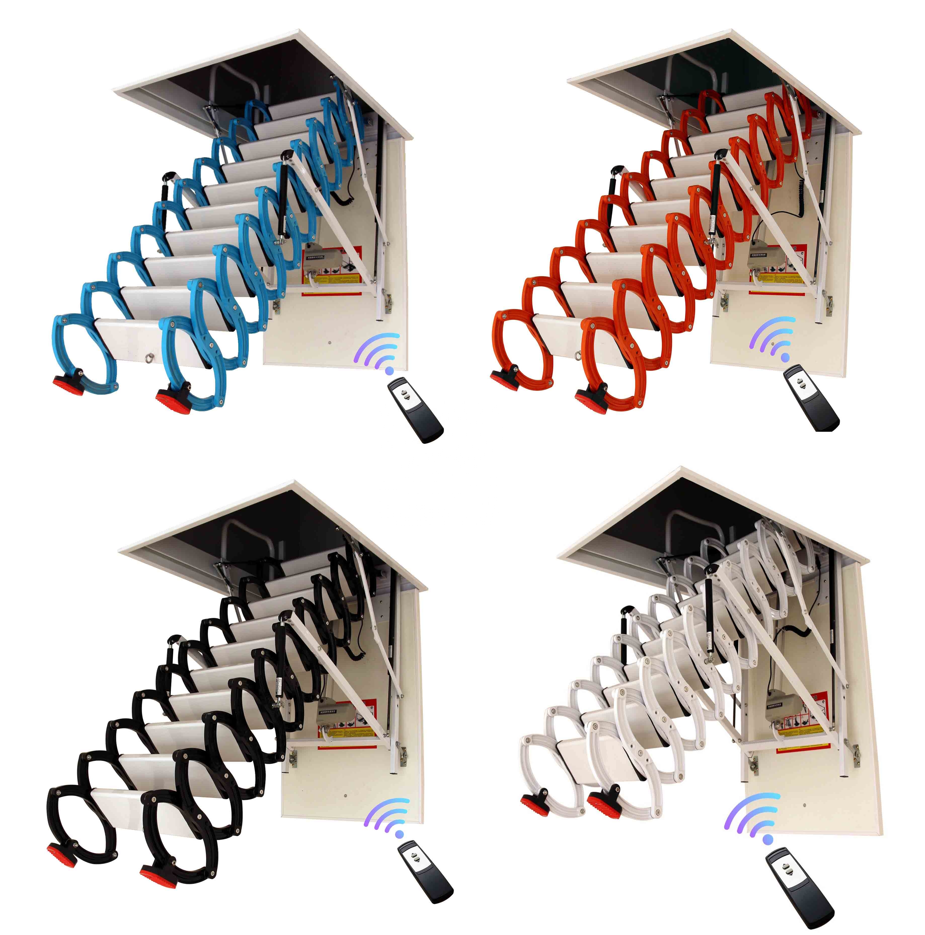 2021 New Electric Auto Telescopic Attic Ladder Loft Ceiling Mounted Automatic Hydraulic Stair