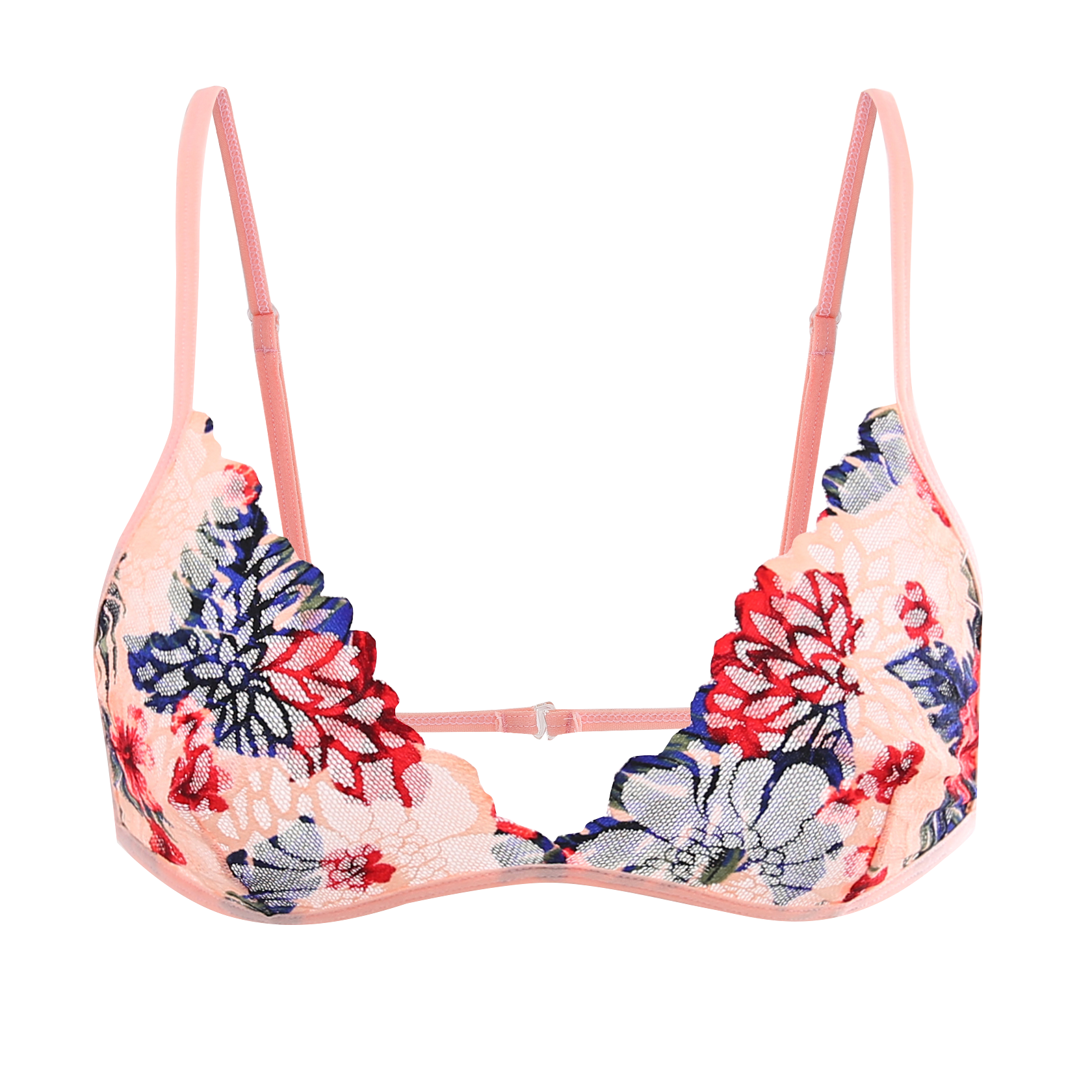 ladies hollow out floral bandage drawstring sexy lingerie panties and bra bralette set