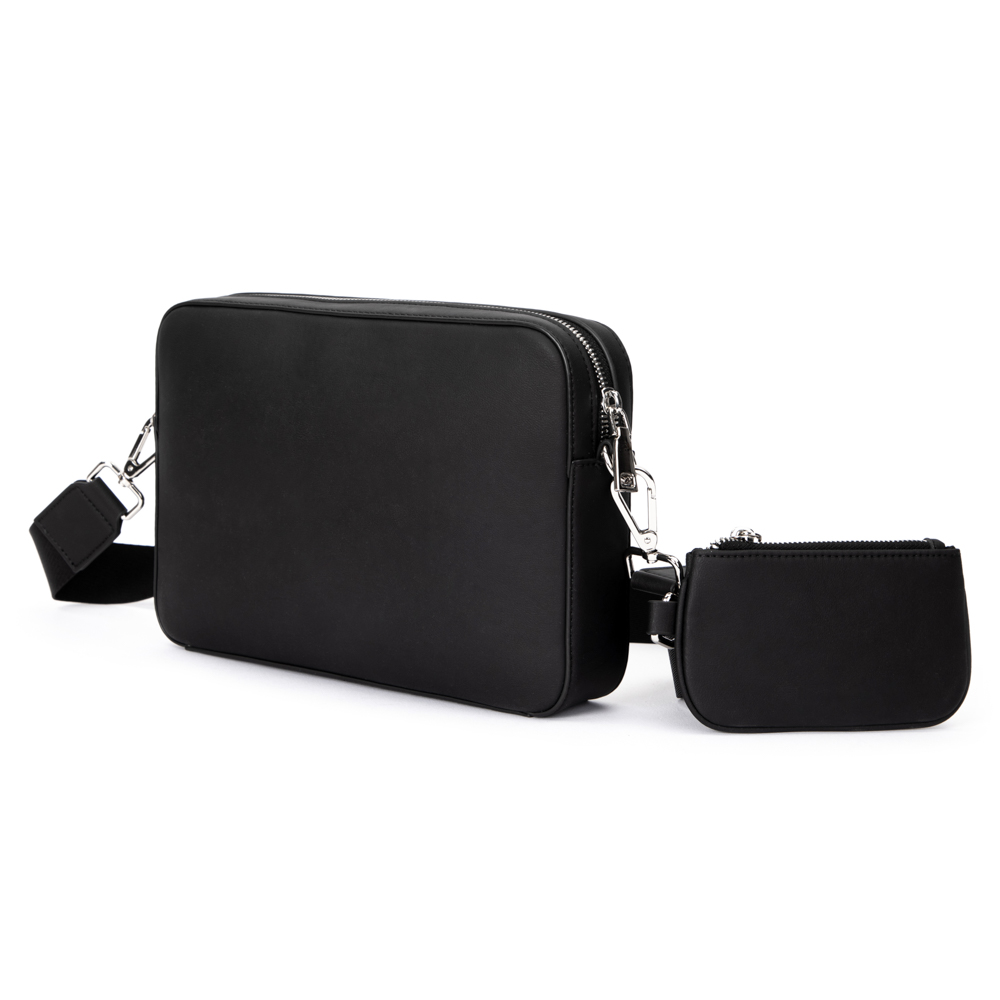 OEM Customizabe Brand Men Leather Messenger Side Bag Simple Luxury Chest Bag for Men Designer Shoulder Bag with Coin Pouch