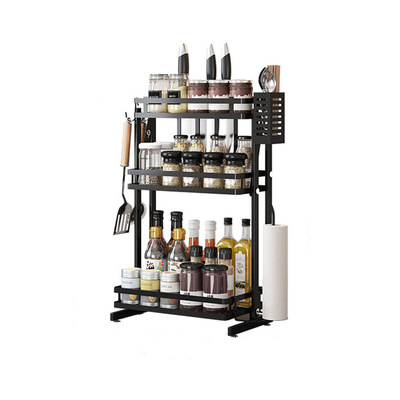 No installation stainless steel kitchen shelf folding seasoning rack seasoning box storage rack