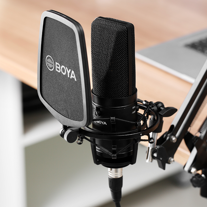 BOYA BY-M1000 конденсаторный микрофон с большой диафрагмой, профессиональный микровой, подходит для петь запись, запись видео