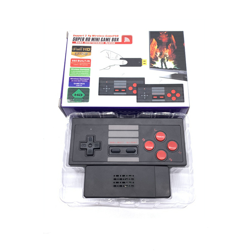 New Arrival USB Wireless Handheld TV Video Game Console Build In 621 NES 8 Bit HDMI-compatible Retro Game Console Dual Gamepad