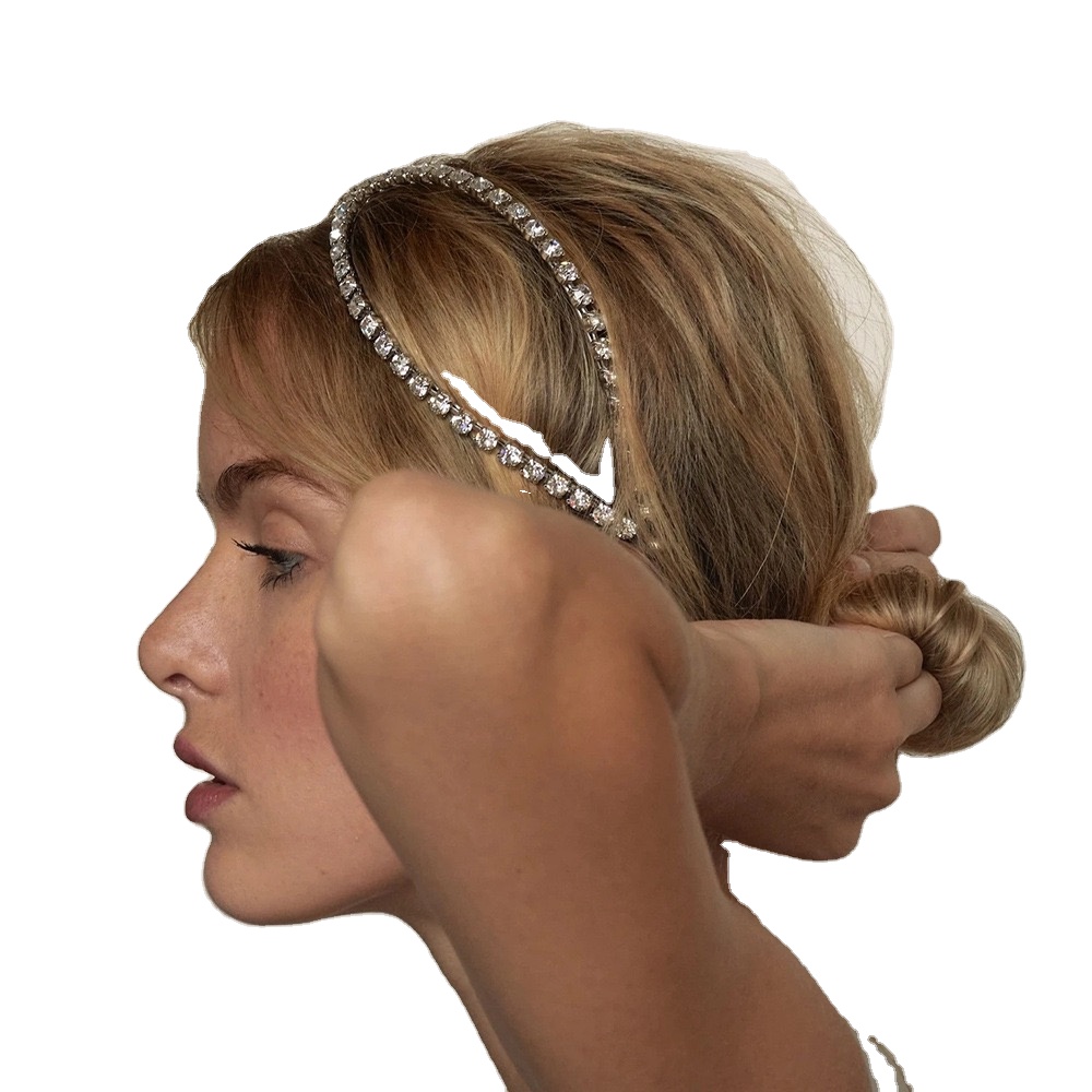Good selling Rhinestone Headband Colorful for Wedding Hair Jewelry Crystal Head Piece Hair Hoop Headband Accessories