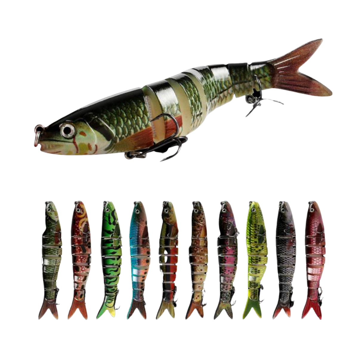 Topwater Bass Lures 135mm 20g for Freshwater Saltwater Lifelike Multi Jointed Swimbait Slow Sinking Animated Lure Hard Bait
