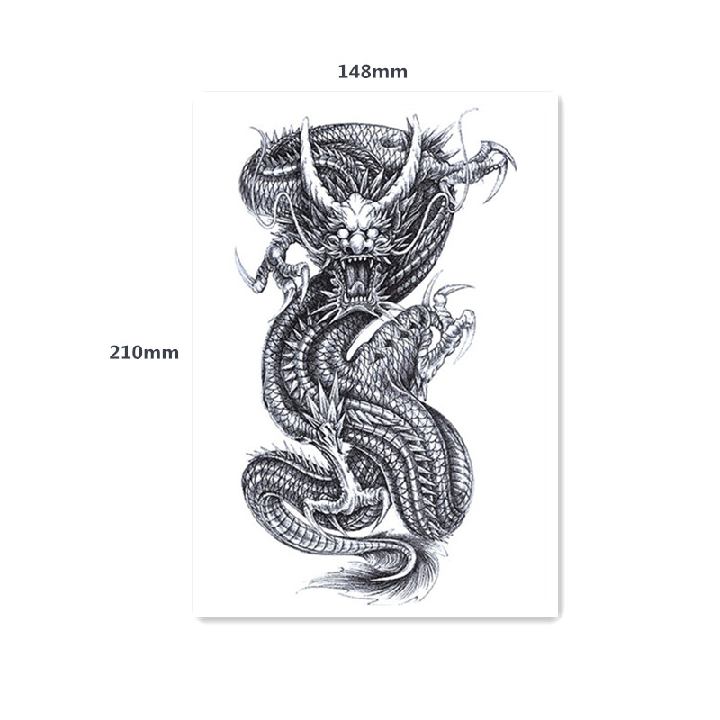 Customization Temporary Body Art Tattoo Sticker Water Transfer Dragon Tattoo Stickers waterproof lasting 3D simulation tattoos