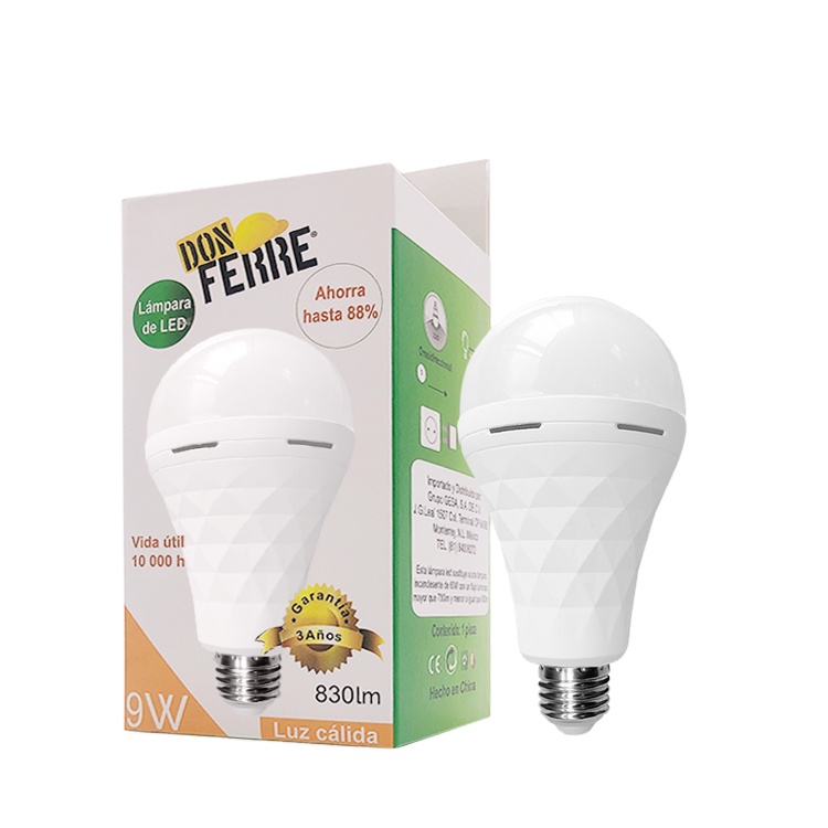 Multi-function Rechargeable Power Bank Features AC85-265V Led Emergency Bulb Light SKD raw materials