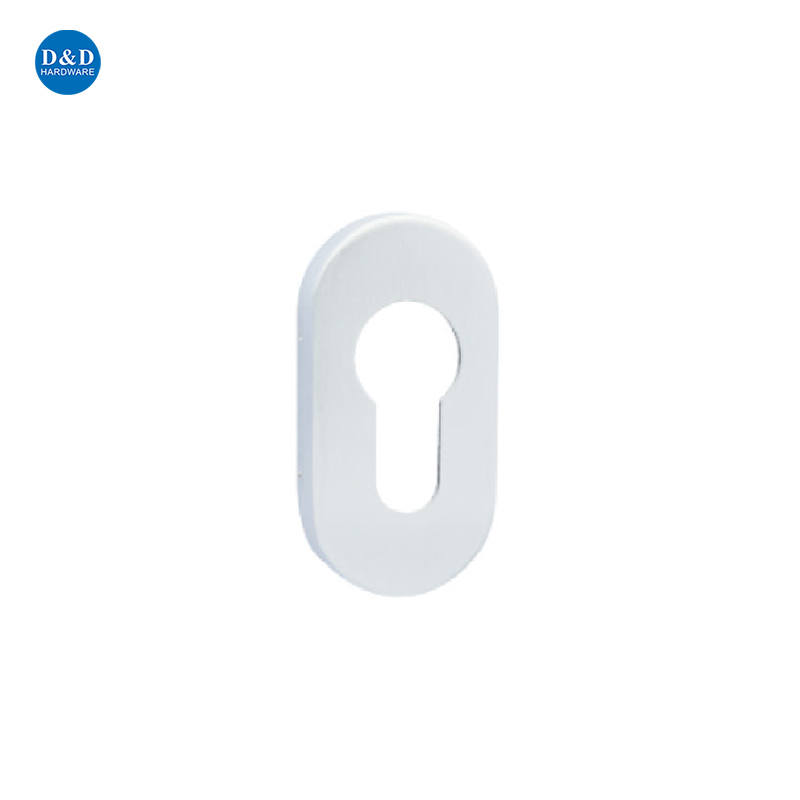 Euro Hollow Door Lock Cylinder Stainless Steel Oval Type Lever Handle Escutcheon