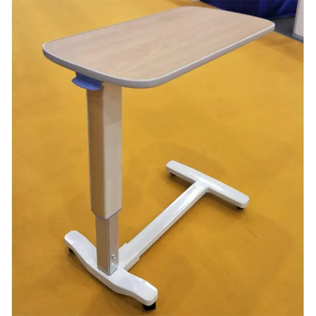 wood adjustable mobile cart medical equipment nursing abs movable over bed table hospital furniture patient cabinet dining Desk