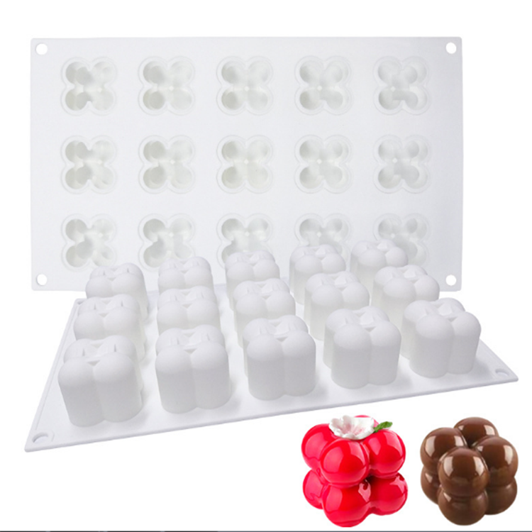 Custom long large geometric 3d cube silicone bubble candle mold for candle diy making