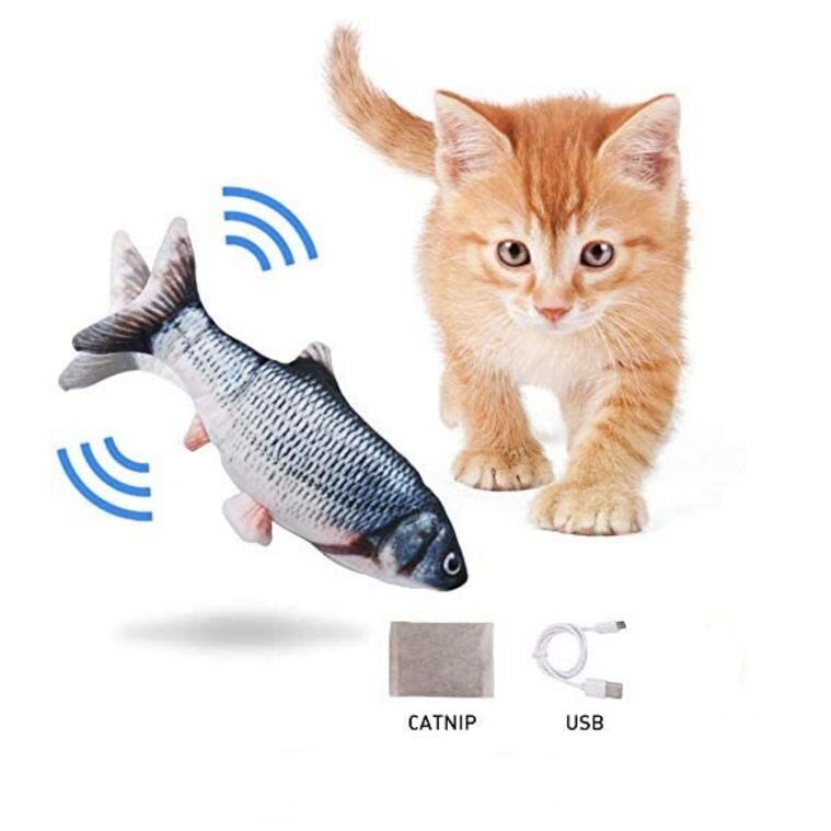 Electric Fish Cat Toys Interactive Dancing Fish for Kitty Catnip Cat Toys Perfect for Biting Chewing