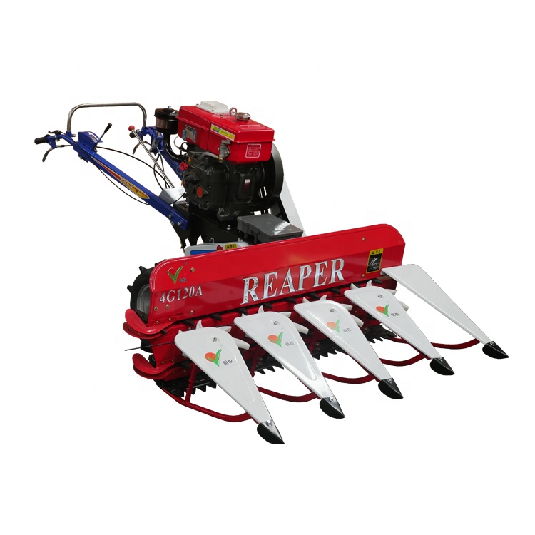dry land harvester machinery self propelled mini cut swather rice and wheat reaper