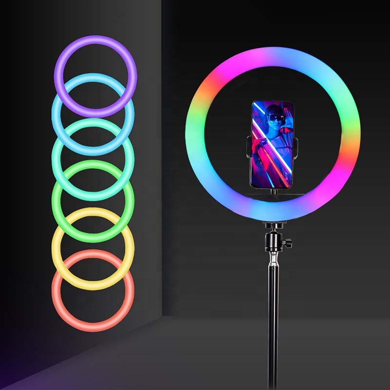 10 Inch 12 Inch RGB Ring Light Usb Beauty Video Studio Photo Circle Lamp Dimmable Selfie Led Ring Light With 2m Tripod Stand