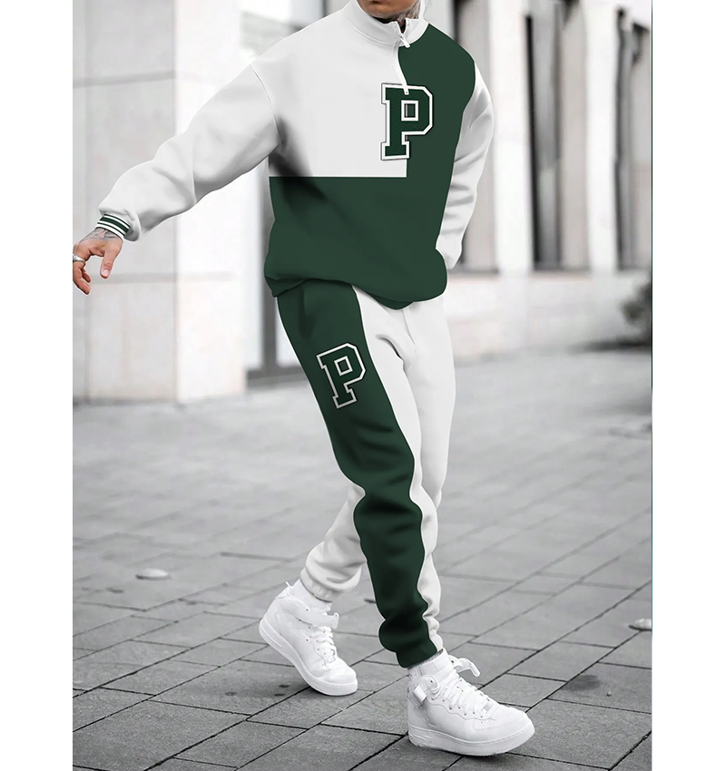 Men's Custom Logo Two-Piece Crew Neck Sportswear Suit Casual Suit Hood Fall Casual Wear Loose 3d Printing