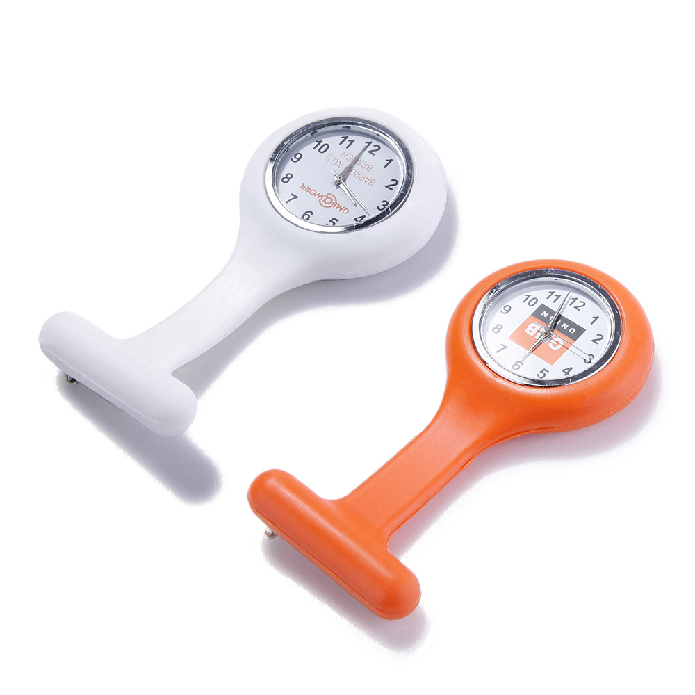 Multi colors stock soft silicone nurse watch for hospital,Nurse pin watch with durable movement,Breast watch for nurse