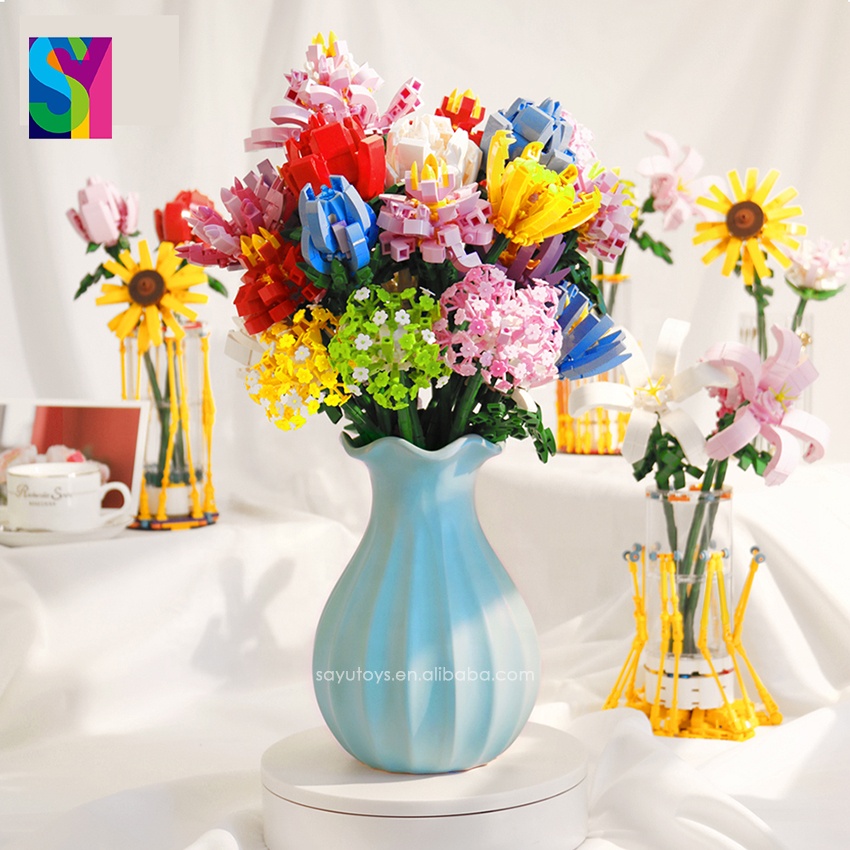 SY TOYS 2021 hot selling Flower Garden Building Toys Activity Stem Toys educational building blocks