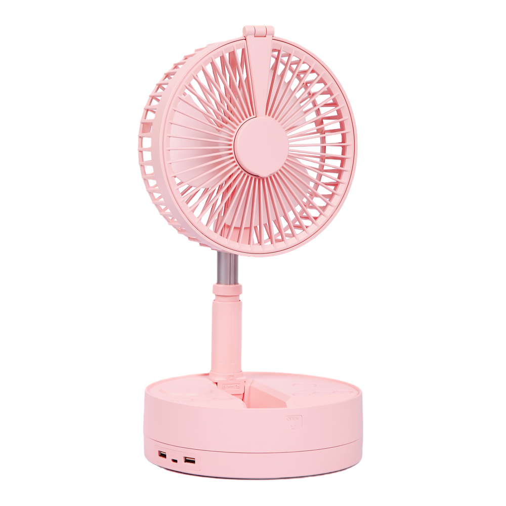15600mAh Rechargeable USB Portable fan outdoor  Wireless charging/charger  Power Bank  mini Lamp  Telescopic  Folding storage