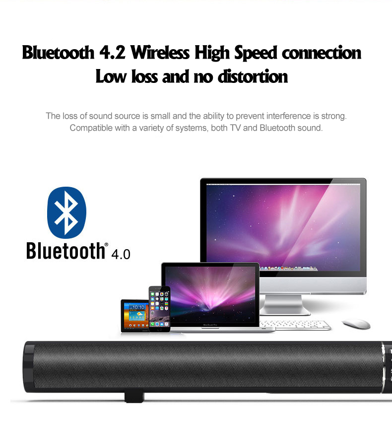 Складная и съемная стерео Беспроводная Система домашнего кинотеатра Blutoot TV Soundbar сабвуфер динамик