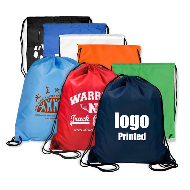 YASEN Factory OEM ODM Wholesale Low Price Custom Logo 210D Polyester Cheap Sports Riding Backpack Gym Drawstring Bag