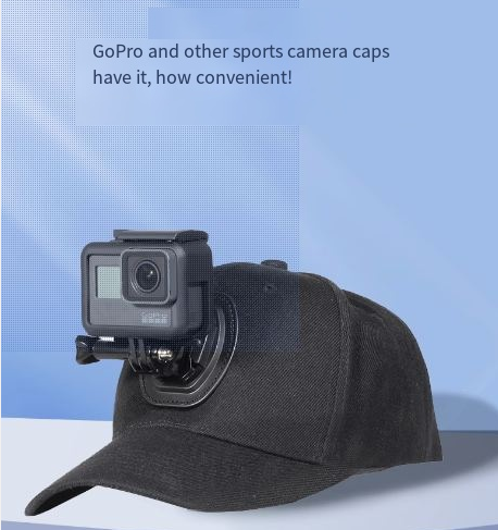 GoPro Hero Black Max Session DJI Osmo Action 2 3 AKASO Insta360 Sporty Camera Cap Hat Clamp Mount Common Fabric Baseball Cap