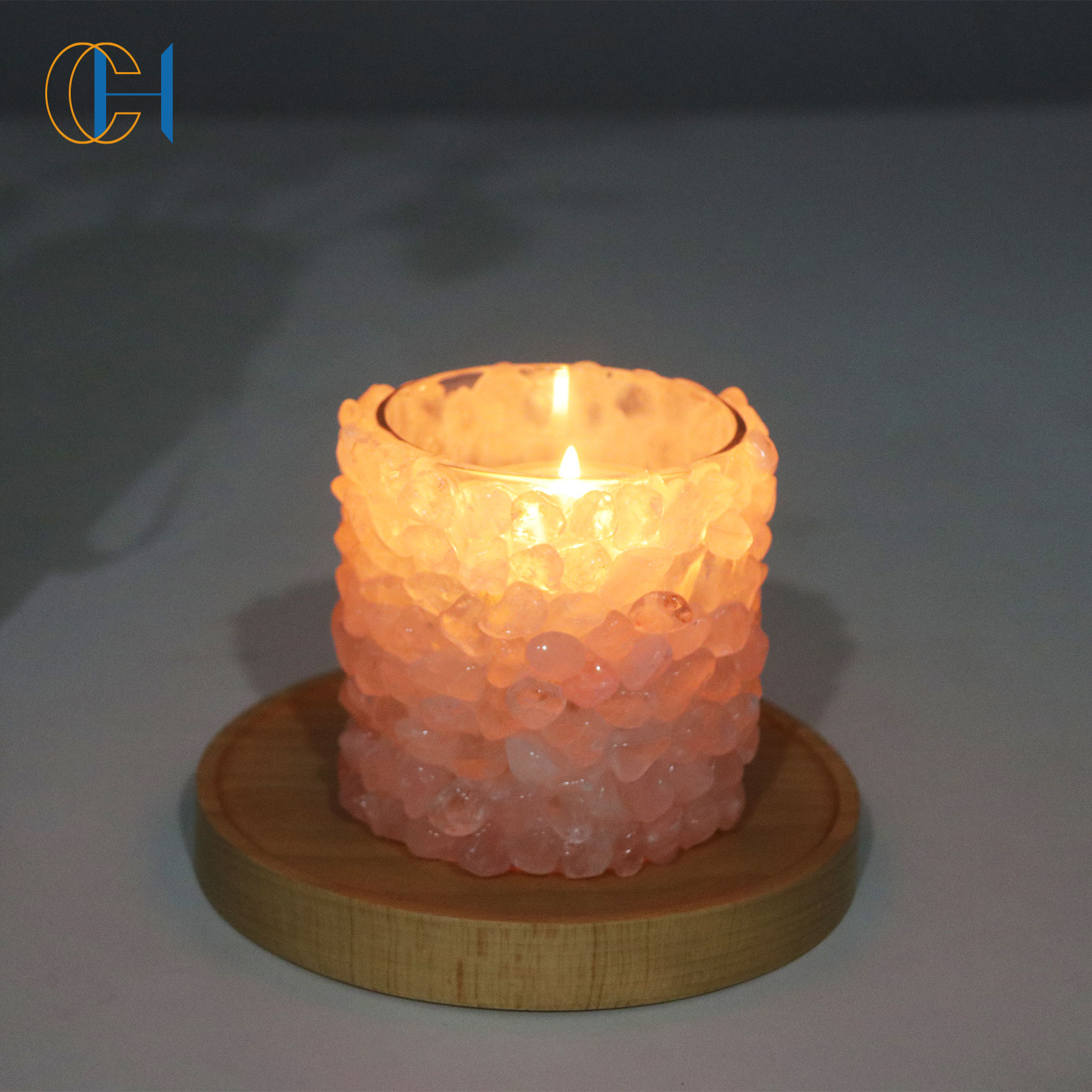 Christmas Decoration High Quality Customized Logo Large Empty Container Tall Glass Crystal Candle Holders
