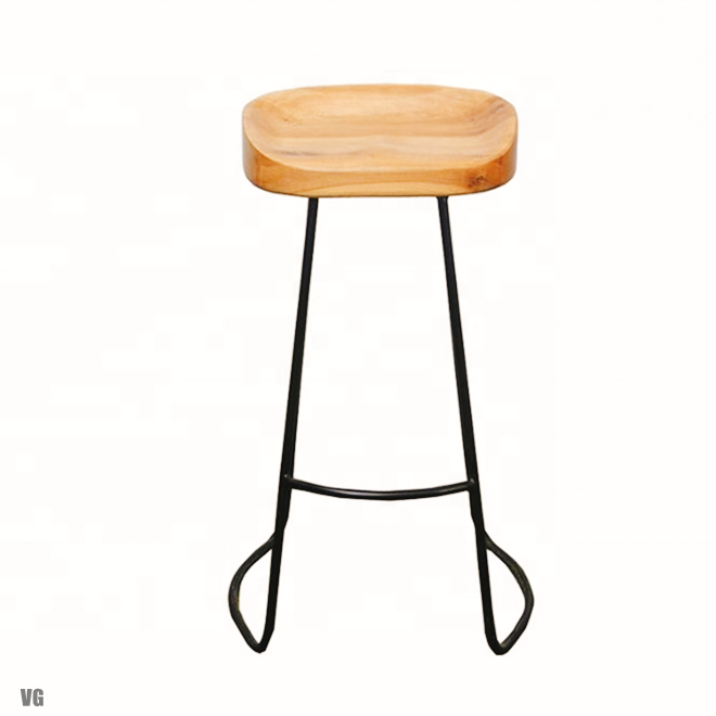 Factory wholesale bar stool retro style breakfast stool solid wood furniture