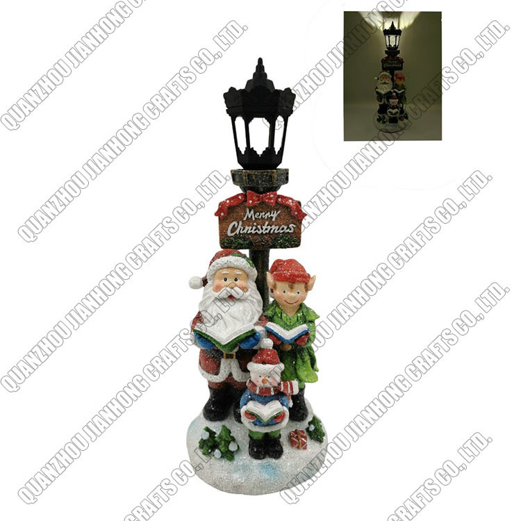 Custom Handmade Led Resin Crafts Snowman Shaped Gingerbread Christmas Figurine