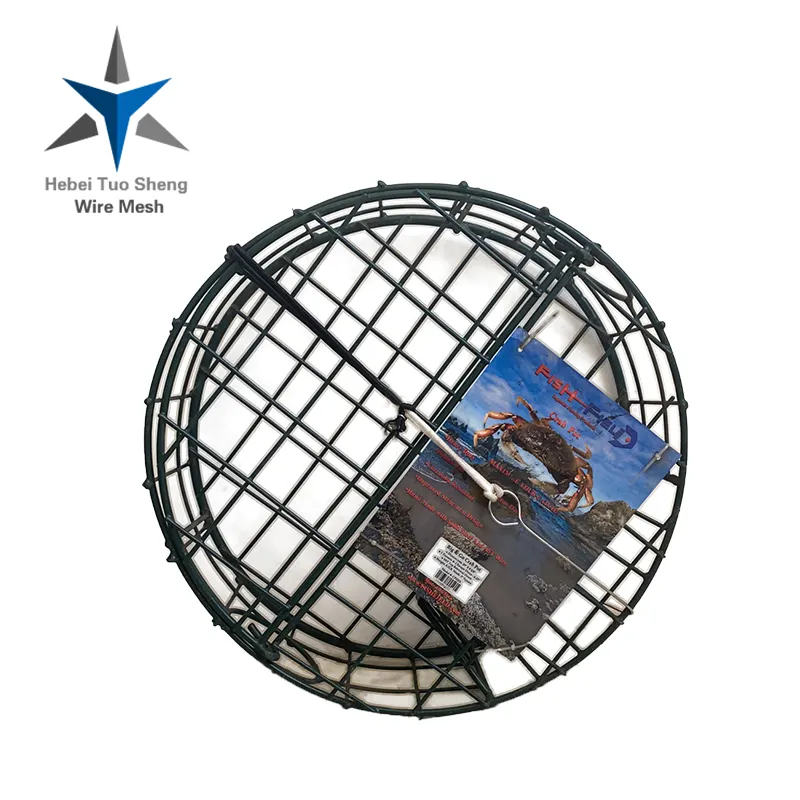 MARINE PVC COATED ROUND STEEL WIRE FRAME CRAB TRAP