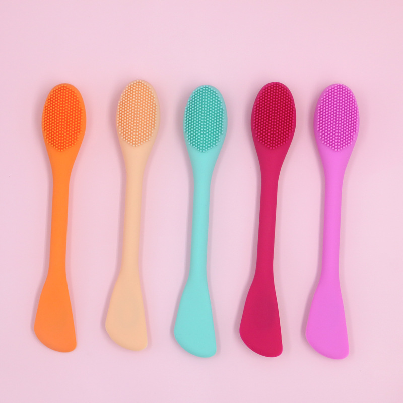 Multifunction Facial Aapplication Double-ended Head Mud Mask Applicator Brush Clean Tools Silicone Skin Care Facial Brush